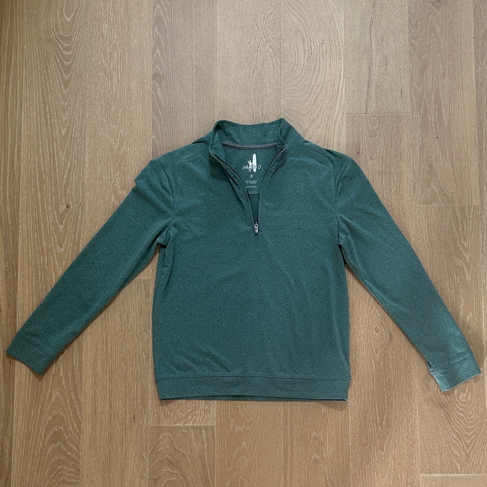 johnnie-O Deep Green Kids Zip-Up Pullover